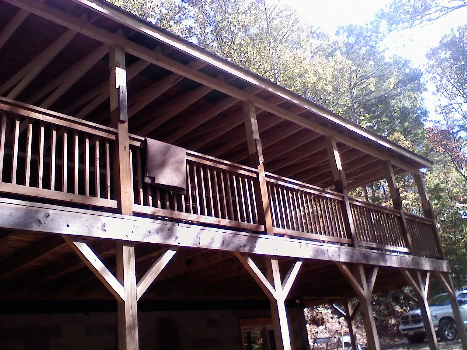 Timber framing under a new elevated porch and deck — Roof Leak Repair in Beasley by Roofing Brothers
